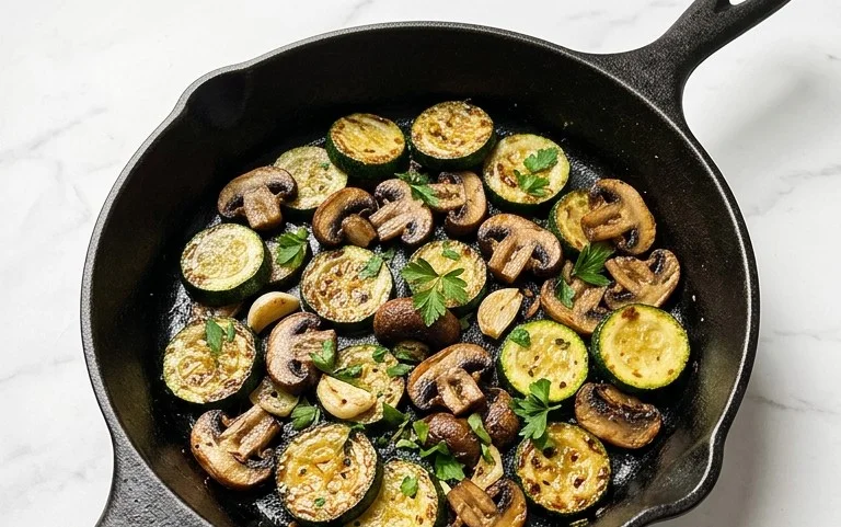 Skillet Zucchini and Mushrooms