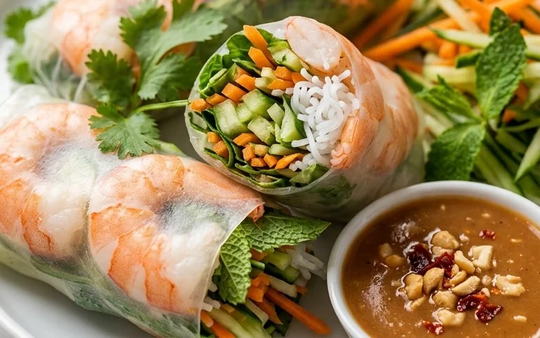 Vietnamese Rice Paper Shrimp Rolls