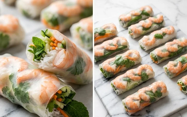 Vietnamese Rice Paper Shrimp Rolls
