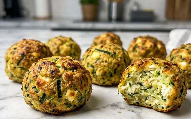 Knusprige Zucchini-Feta-Bällchen aus dem Ofen genießen!