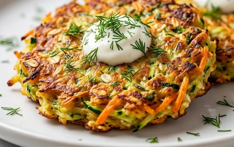 Zucchinipuffer mit Haferflocken und Möhren