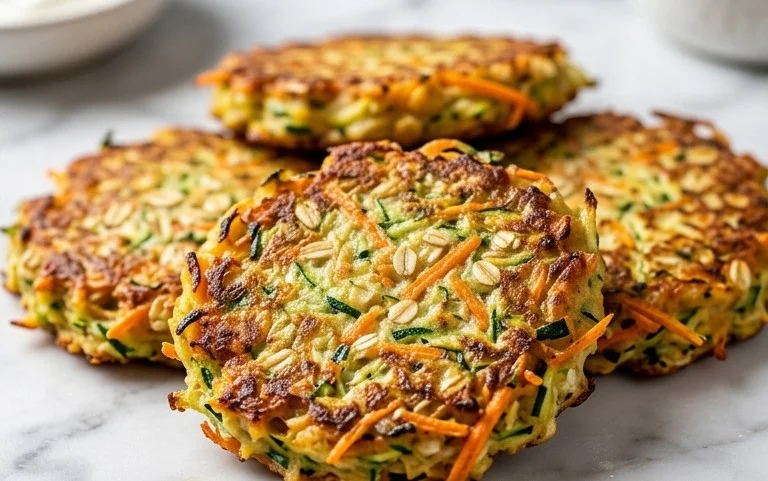 Zucchinipuffer mit Haferflocken und Möhren