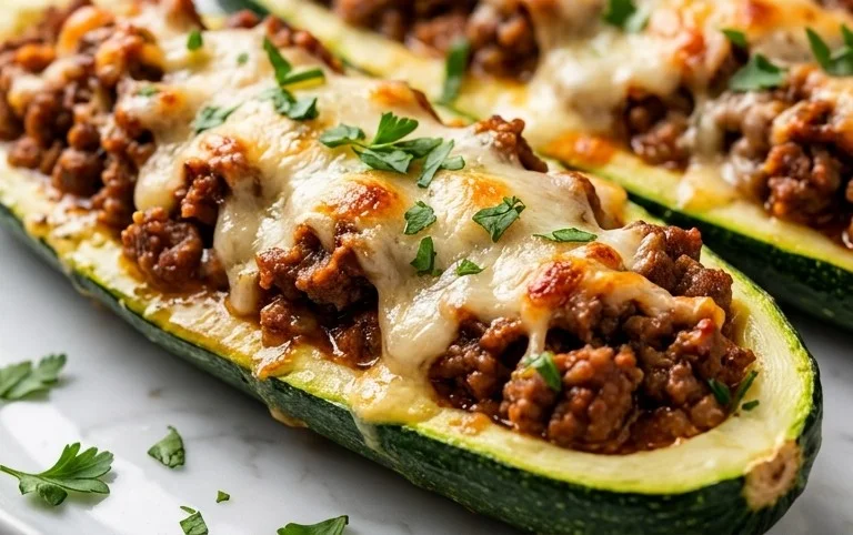 Easy Ground Beef Zucchini Boats (Healthy and Delicious)