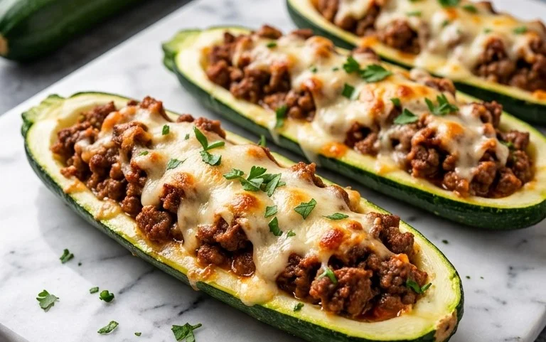 Easy Ground Beef Zucchini Boats (Healthy and Delicious)