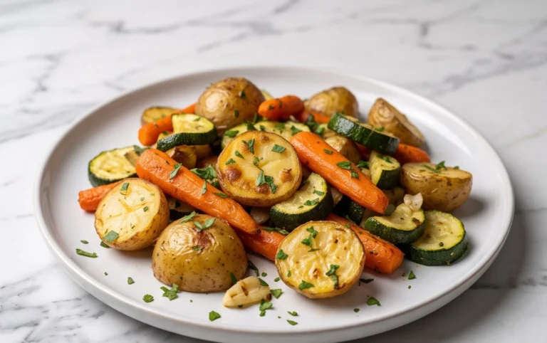 Garlic Herb Roasted Potatoes Carrots and Zucchini