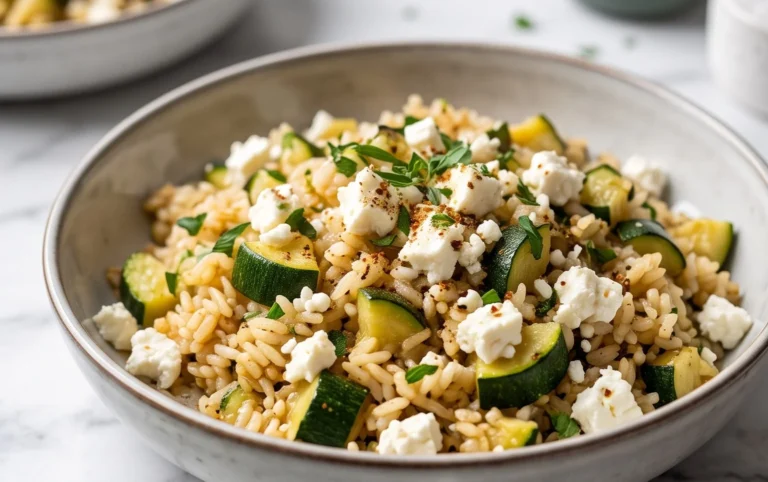 Zucchini-Reis-Pfanne mit Feta