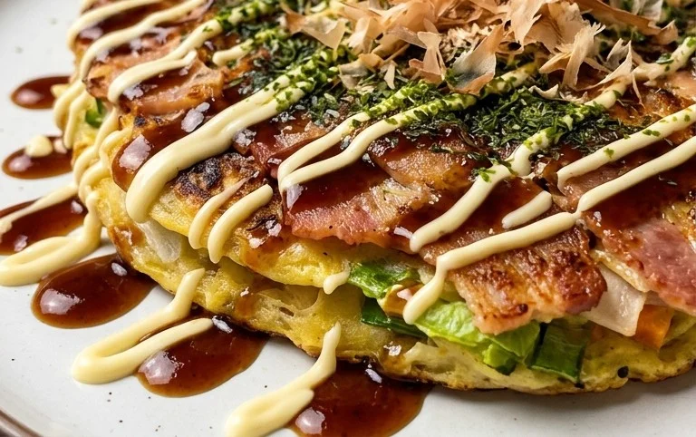 Okonomiyaki - Japanese Savoury Pancakes