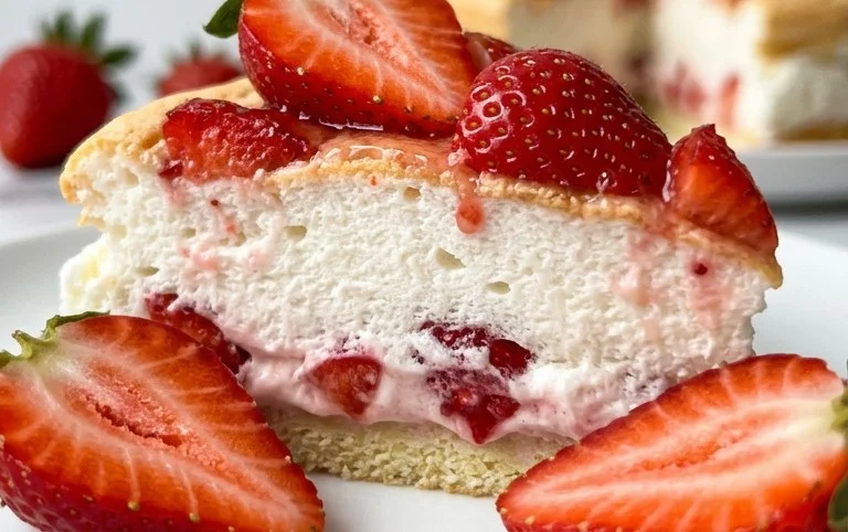 3 Ingredient No Bake Strawberry Cloud Cake
