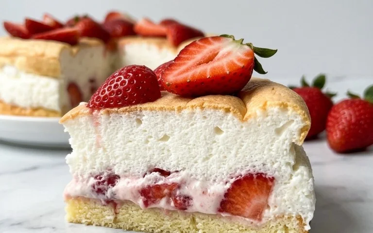 3 Ingredient No Bake Strawberry Cloud Cake
