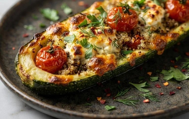 Feta Cheese Stuffed Zucchini