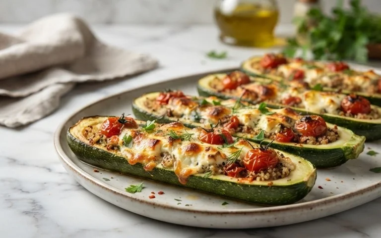 Feta Cheese Stuffed Zucchini