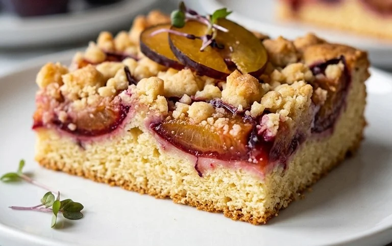 Saftiger Pflaumenkuchen vom Blech mit Streuseln von floweroma4
