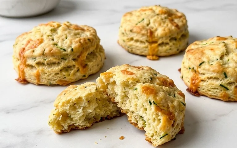 Soft and Tender Zucchini Cheddar Biscuits