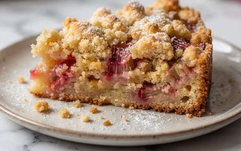 Rhabarberkuchen mit Streusel – Rezept für Eilige