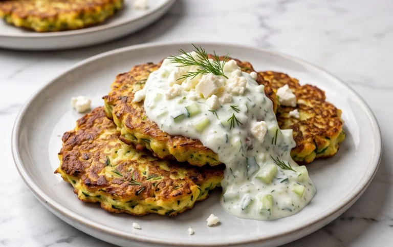 Zucchinipuffer mit Feta und Tzatziki: Das Unglaubliche Ultimative Rezept für 4 Portionen