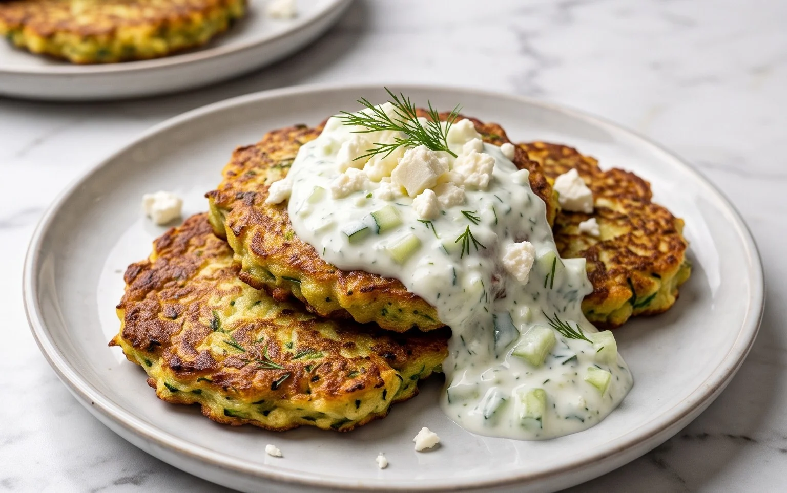 Zucchinipuffer mit Feta und Tzatziki: Das Unglaubliche Ultimative Rezept für 4 Portionen