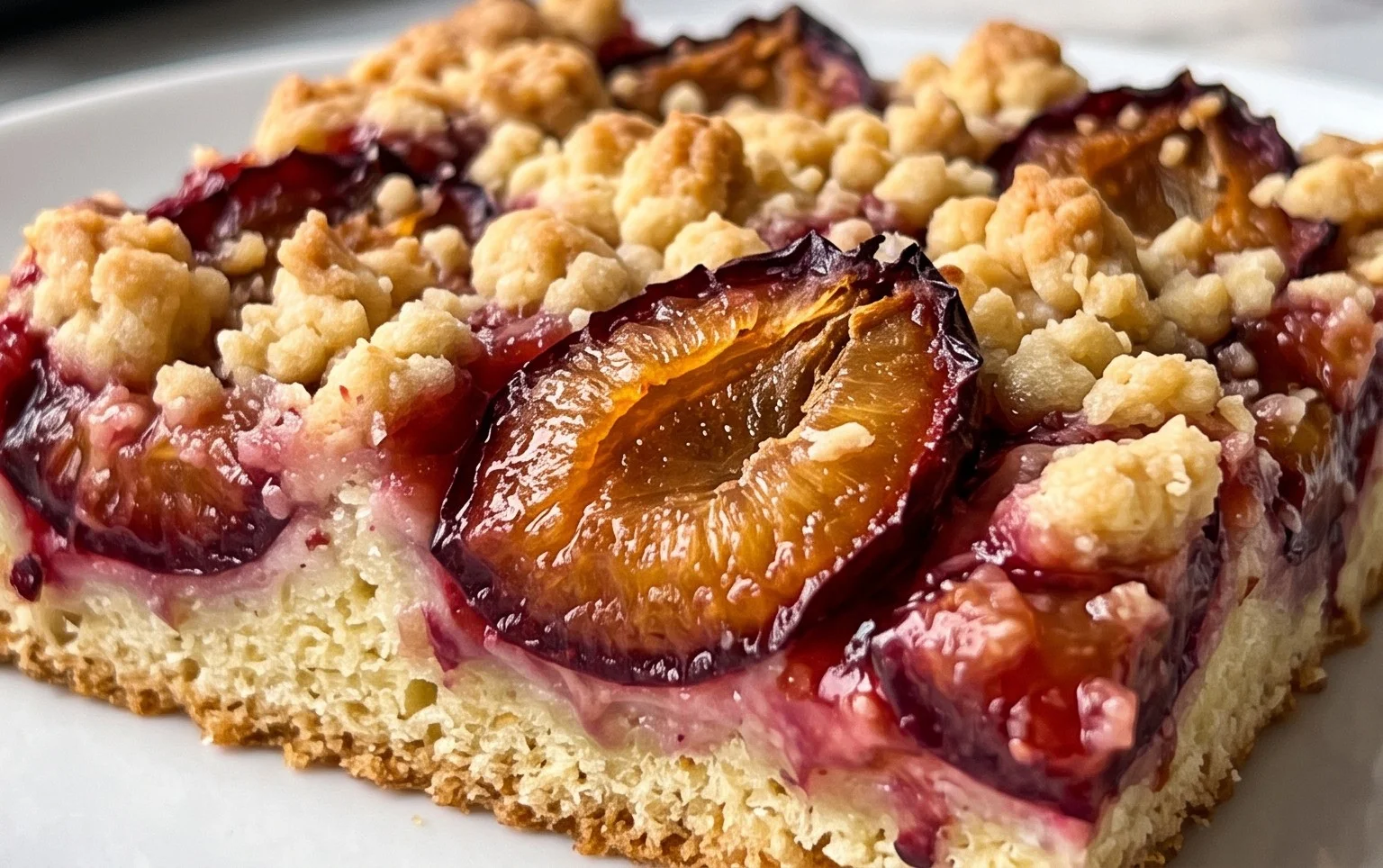 Pflaumenkuchen mit Streusel vom Blech (Quark-Öl-Teig)