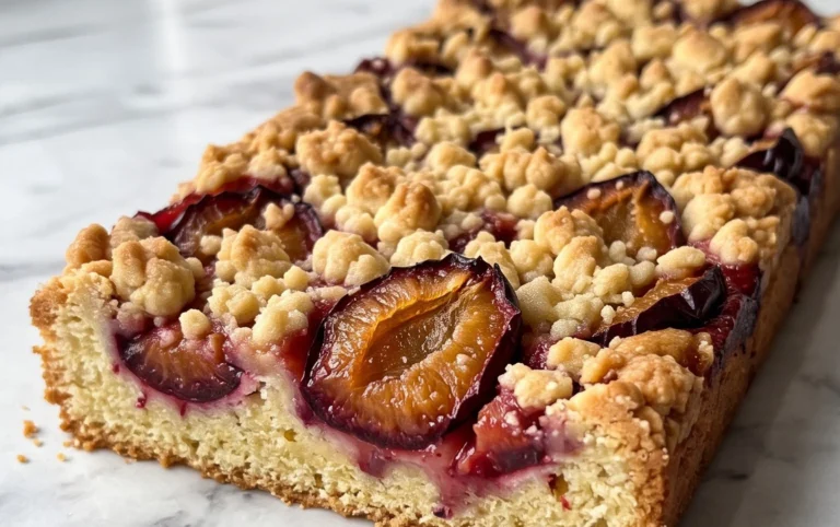 Pflaumenkuchen mit Streusel vom Blech (Quark-Öl-Teig)