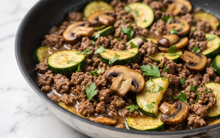 Zucchini-Cbeef hampignonpfanne