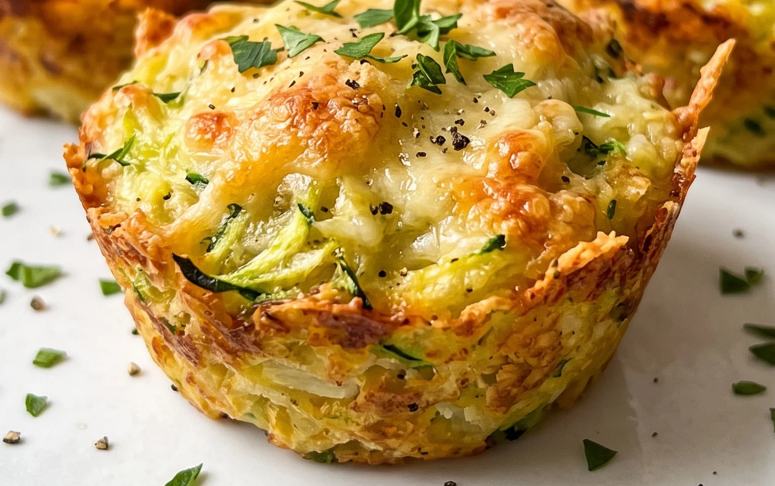 Crispy Parmesan Zucchini Potato Muffins