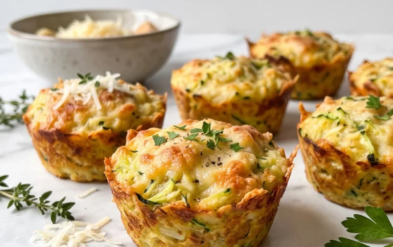 Crispy Parmesan Zucchini Potato Muffins