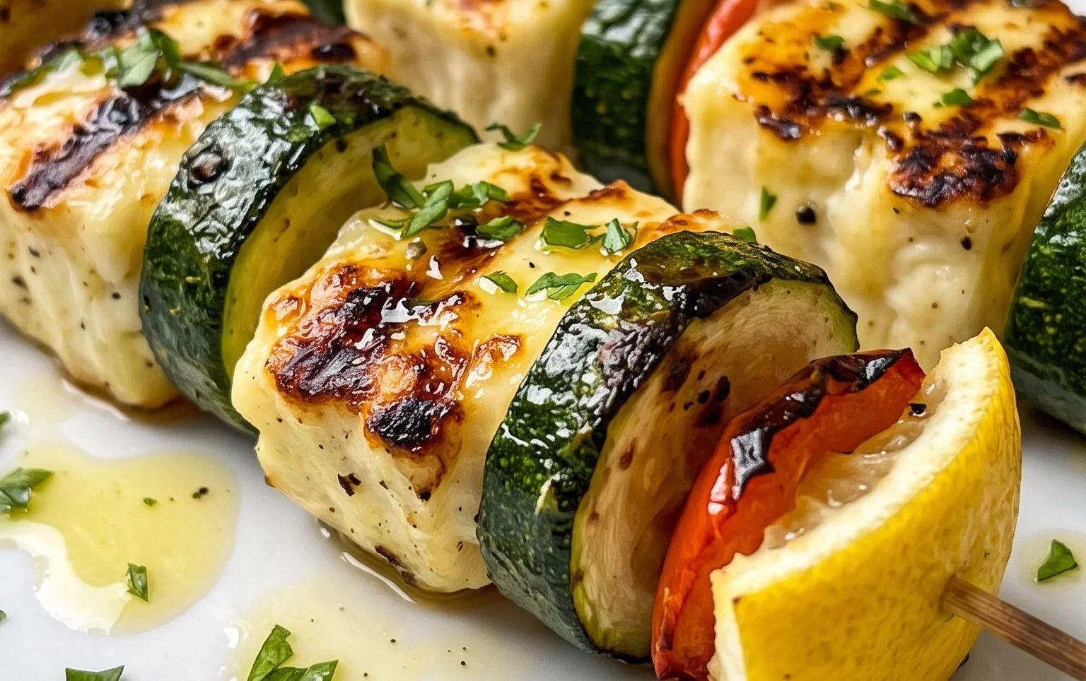 Halloumi Zucchini Spieße Vom Grill: Sommerlich, Lecker & Vegetarisch