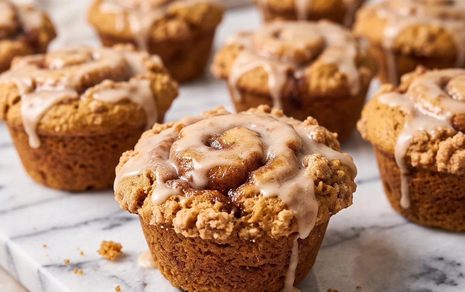 Kürbis Zimt Schnecken Muffins: Herbstliche Frühstücksmuffins